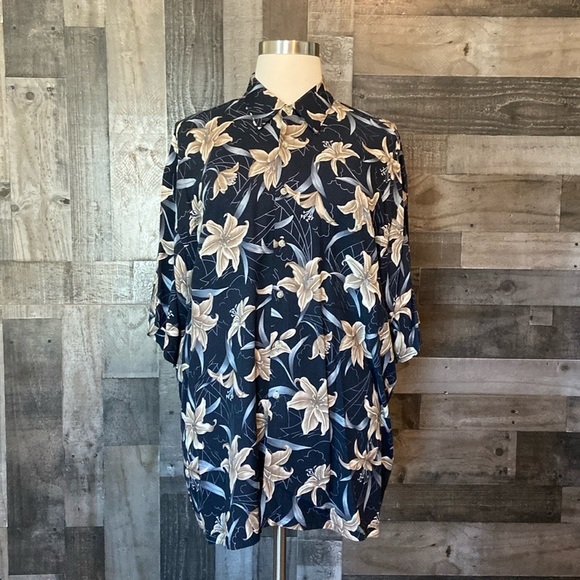Men’s Pierre Cardin Hawaiian button up shirt XXLarge tropical beach resortwear - Picture 7 of 12